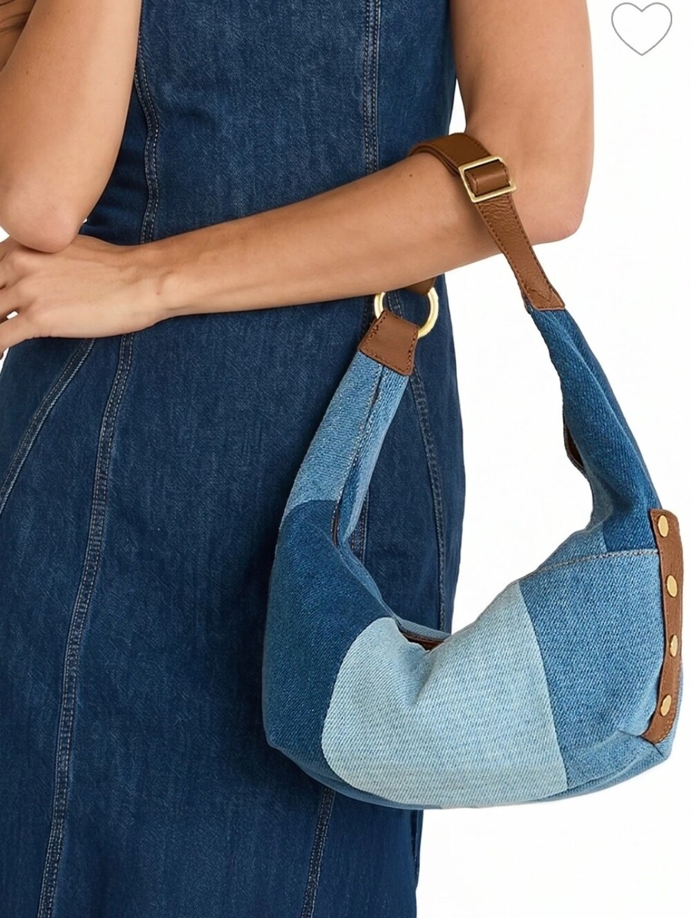 Hammitt Bluelake MD Tom Hobo Bag with Brown Leather Strap